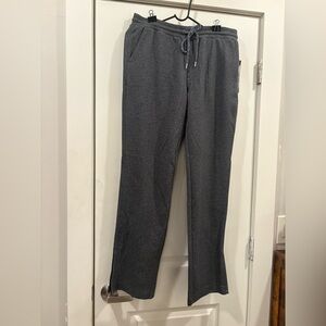 Straight-Leg Drawstring Pants in Dark Gray